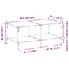 vidaXL Маса за кафе с прозрачен стъклен плот 98,5x50x40 см стомана