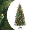 vidaXL С изкуствено коледно дърво с поставка Зелен 150 cm PE и PVC