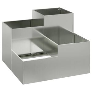 vidaXL Градинска саксия Сребрист 100 x 100 x 60 см Поцинкована стомана