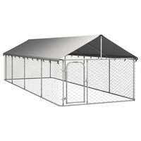 vidaXL Дворна клетка за кучета с покрив, 600x200x150 см