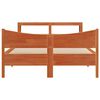 vidaXL Рамка за легло с табла, восъчнокафяв, 135x190 см, масивно дърво