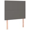 vidaXL Рамка за легло с табла, сива, 100x200 см, изкуствена кожа