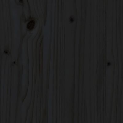 vidaXL Нощно шкафче, черно, 40x35x50 см, борово дърво масив