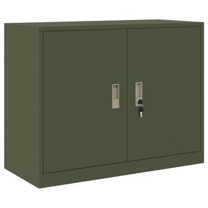 vidaXL Шкаф за съхранение Маслинено зелено 90 x 40 x 70 cm Стомана