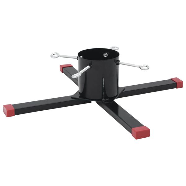 vidaXL Поставка за коледна елха, черна, 61x61x15,5 см