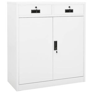 vidaXL Офис шкаф, бял, 90x40x102 см, стомана