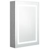 vidaXL LED шкаф с огледало за баня, бетонно сив, 50x13x70 см