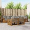 vidaXL Комплект дивани за открито 7 pcs Естествено и светло сиво