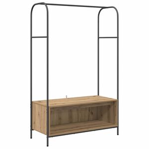 vidaXL Държач за дрехи Кафяв дъб 100 x 44 x 160 см Инженерна дървесина
