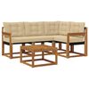 vidaXL Комплект дивани за открито 5 pcs Натурален и Бежов