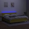 vidaXL Боксспринг легло с матрак и LED, зелено, 180x200 см, плат