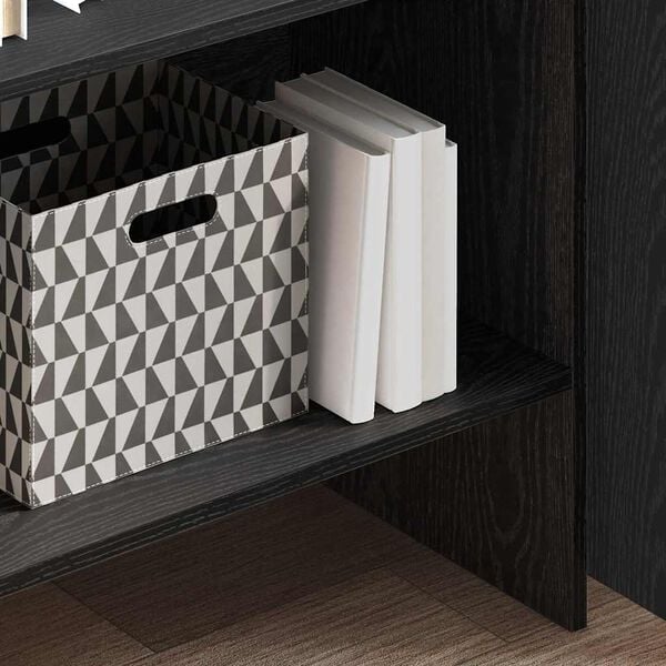 vidaXL Шкаф за книги Черен дъб 60 x 35 x 180 см Инженерно дърво