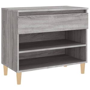 vidaXL Шкаф за обувки, сив сонома, 70x36x60 см, инженерно дърво