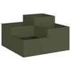 vidaXL Градинска саксия Маслиненозелен 80 x 80 x 48 см Стомана