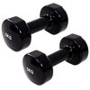 vidaXL Дъмбели, 2 бр, 2x5 кг, чугун, черни