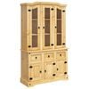 vidaXL Висок шкаф Corona, кафяв, 112x43x191,5 см, мексикански бор масив
