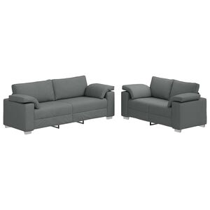 vidaXL Диван 2 pcs Тъмен сив 219 x 80 x 82 см текстил