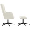 vidaXL Стол за релакс с табуретка, кремавобял, кадифе