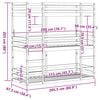 vidaXL Триетажно легло, бяло, 90x200 см, борово дърво масив