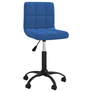 vidaXL Въртящ се офис стол, син, кадифе