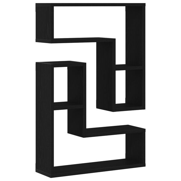 vidaXL Стени за рафтове с рафт 2 pcs Черен дъб 50 x 15 x 85 см