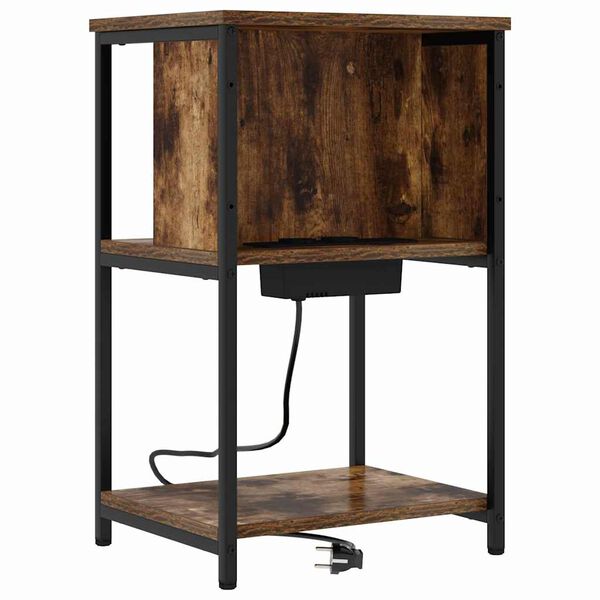 vidaXL Нощен шкаф Димян дъб 38 x 31 x 61 см Инженерно дърво