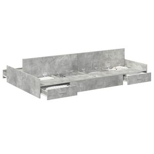 vidaXL Легло с място за съхранение с врата Циментено сиво 120 x 190 cm
