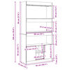 vidaXL Висок шкаф, Дъб сонома, 92x33x180 см, инженерно дърво