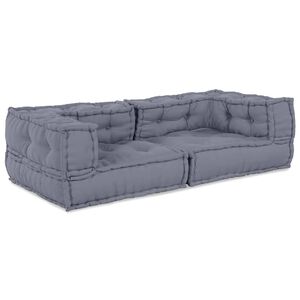 vidaXL Модулен диван 3 бр. Текстил Сиво 140 x 70 x 36 см