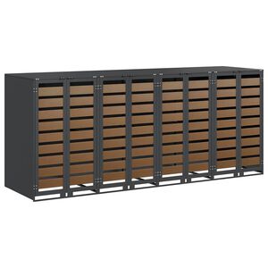 vidaXL Контейнер за съхранение на 3 коша 340 x 77.5 x 115.5 см Стомана