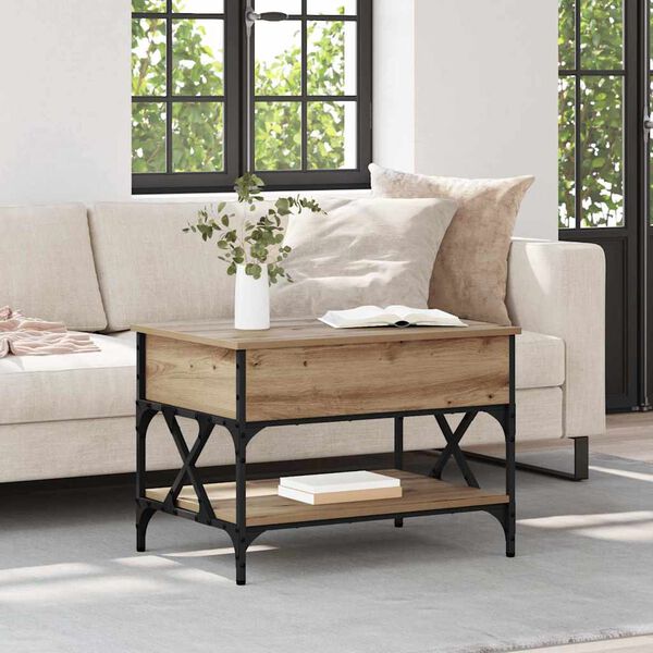 vidaXL Масичка за кафе Дъб 70x50x50см Инженерно дърво