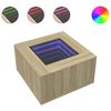 vidaXL Маса за кафе с LED, дъб сонома, 60x60x40 см, инженерно дърво