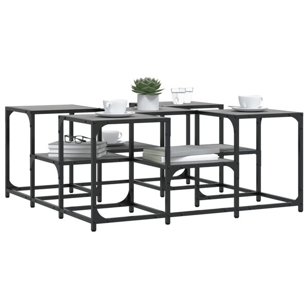 vidaXL Кафе маса, сив сонома, 91x91x40 см, инженерно дърво