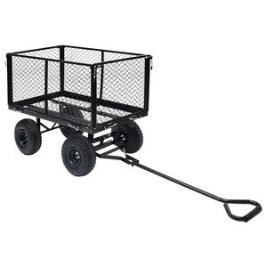vidaXL Градинска ръчна количка, черна, 350 кг