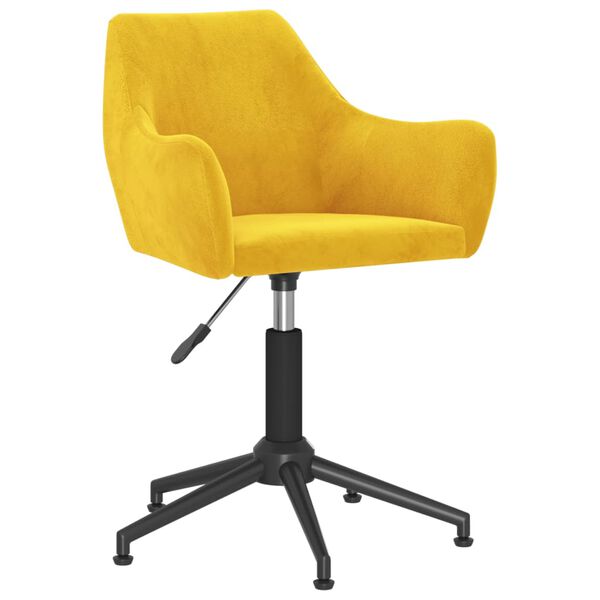 vidaXL Въртящи трапезни столове, 2 бр, горчица жълто, кадифе
