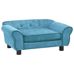 vidaXL Кучешки диван, тюркоаз, 72x45x30 см, плюш