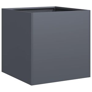 vidaXL Кашпа, антрацит, 40x40x40 см, студеновалцувана стомана
