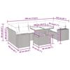 vidaXL Градински комплект с възглавници, 8 части, светлосив полиратан