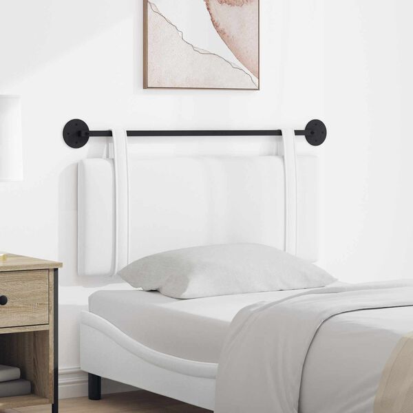 vidaXL Висяща табла Монтиране на стена Бял 110 x 55 x 5 см текстил