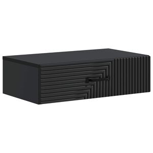 vidaXL Стенен страничен масичка Черно 59 x 34,5 x 17 см