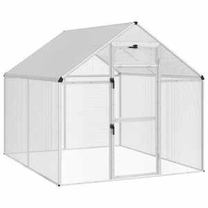 vidaXL Клетка за птици Сребристо 181,5 x 221 x 173,5 см Сварена жица
