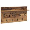 vidaXL Стенен закачалка за палта с рафт Старо дърво 80 x 40 x 12 cm