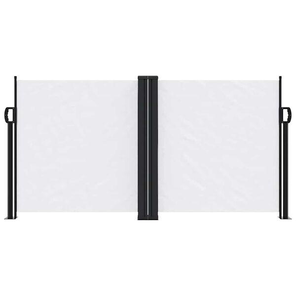 vidaXL Прибираща се странична тента, бяла, 120x600 см