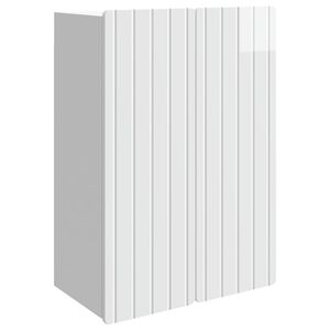 vidaXL Стенно шкафче Бял гланц 66 x 34,5 x 92 см Инженерна дървесина