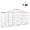vidaXL Габионни кошници арка 30 бр 200x30x80/100 см поцинковано желязо