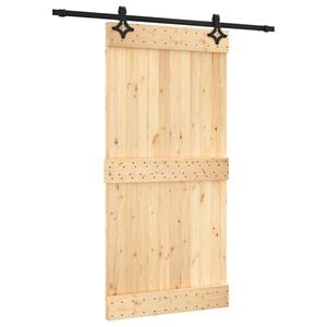 vidaXL Преплъзваща се врата 100 x 210 cm Естествено и черно