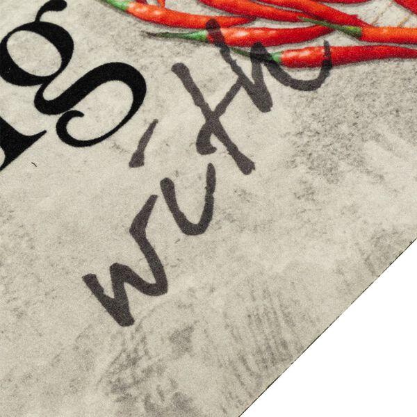 vidaXL Кухненско килимче, миещо, Cooking пипер, 45x150 см, кадифе