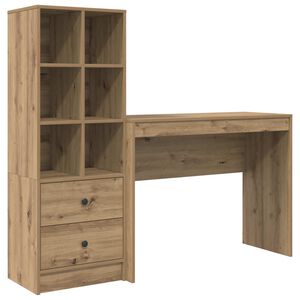 vidaXL Бюро Дъб 145,5 x 40 x 127 см 2 бр.