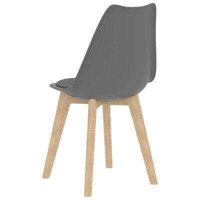 vidaXL Трапезни столове, 4 бр, сиви, пластмаса