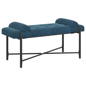 vidaXL Пейка с копчета и възглавници Синьо 110 x 40 x 46 cm Кадифе
